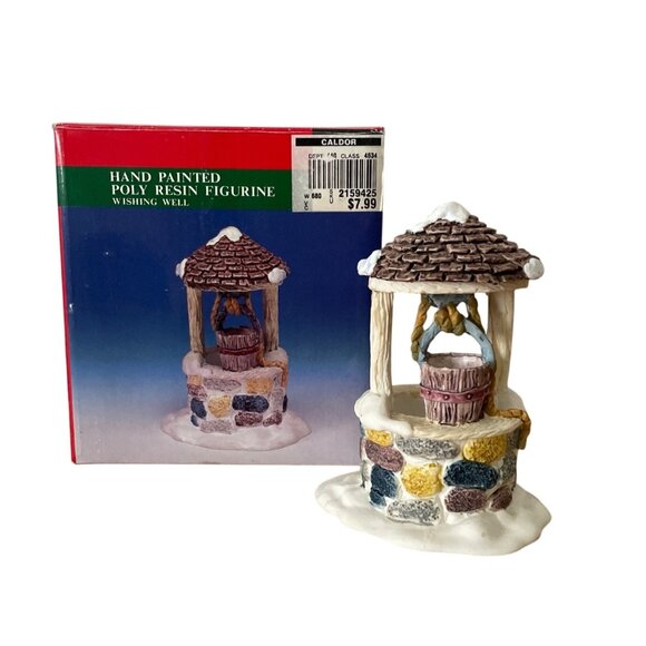 Vintage Lemax Stone Wishing Well Christmas Village Accessory Caldor Made Taiwan - Picture 1 of 11